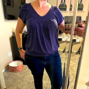 Deep eggplant purple color blouse, Medium, AB Studio